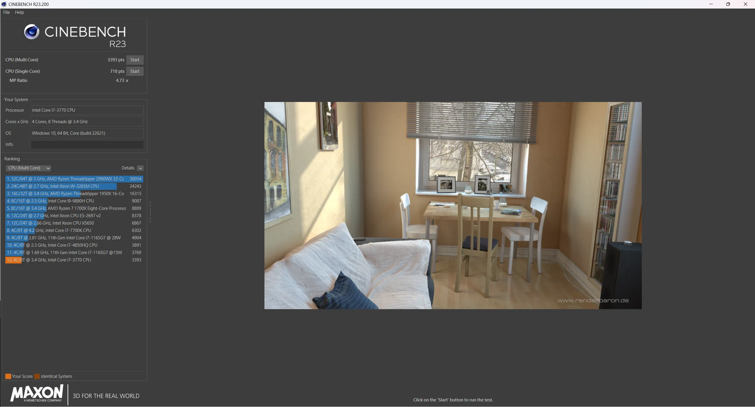 Cinebench R23 i7-3770 分數
