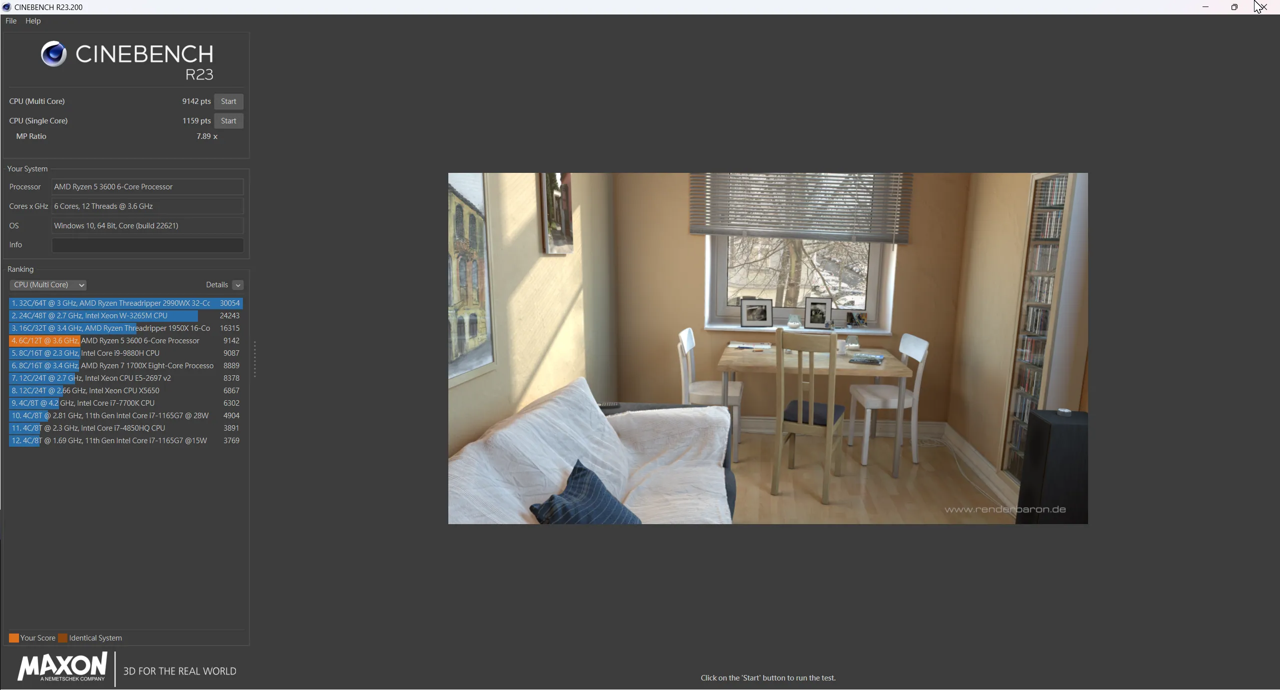 Cinebench R23 R5-3600 分數
